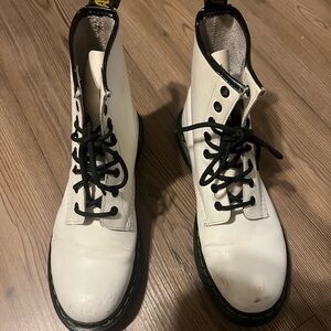 Dr. Martens White Boots with Black Laces